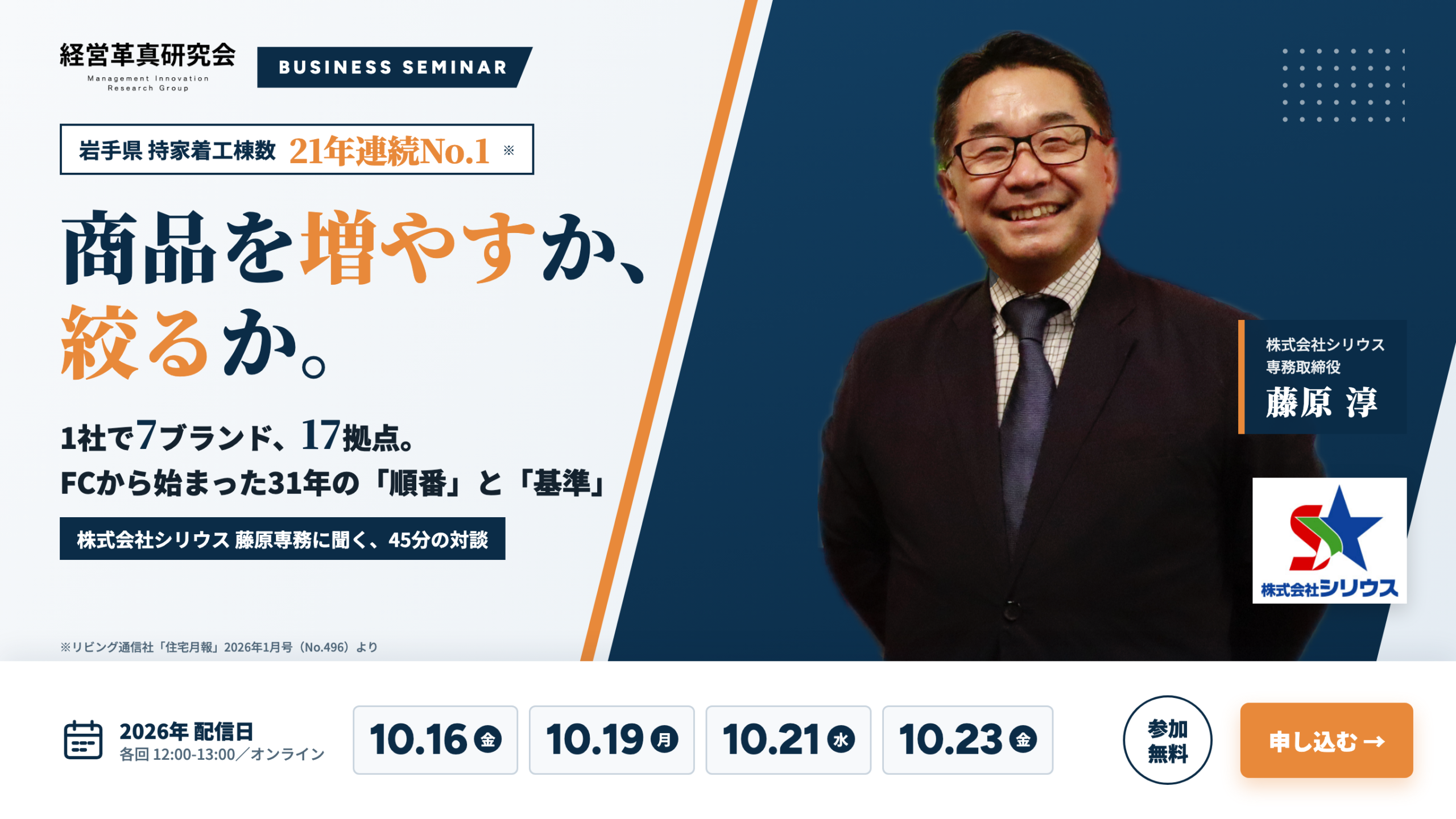 商品を増やすか、絞るか。
1社で7ブランド、17拠点の31年